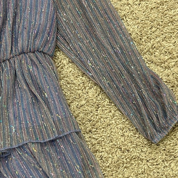 Speechless Blue and Iridescent Kids Dress - Picture 6 of 16